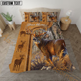 Maxcorners Autumn Deer Leather Camo Bedding Set 3D Print Custom Name (4 Colors)