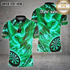 Maxcorners Dartboard Fire Phoenix Flame Art Design Multi Options Personalized Name Team Name 3D Shirt
