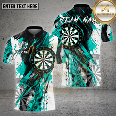 Maxcorners Darts Shirt Black Abstract Dartboard Splash Multioptions Personalized Name, Team Name Unisex 3D Shirt