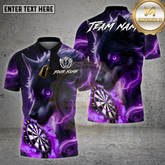 Maxcorners Darts Shirt Flame Wolf Light Dartboard Multioptions Personalized Name, Team Name Unisex 3D Shirt