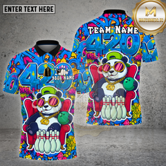 Maxcorners Bowling Graffiti Panda 420 Street Art Multicolor Options Personalized Name, Team Name Unisex 3D Shirt
