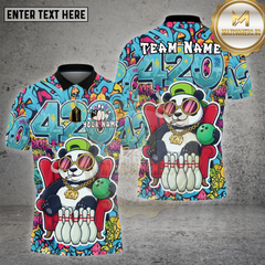 Maxcorners Bowling Graffiti Panda 420 Street Art Multicolor Options Personalized Name, Team Name Unisex 3D Shirt