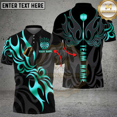 Maxcorners Darts Shirt Golden Flame Dart Design Premium Multioptions Personalized Name, Team Name Unisex 3D Shirt