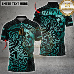 Maxcorners Darts Shirt Viking Gold Celtic Dartboard Multioptions Personalized Name, Team Name Unisex 3D Shirt