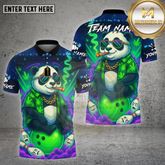 Maxcorners Bowling Panda 420 Smoking Neon Multicolor Options Personalized Name, Team Name Unisex 3D Shirt
