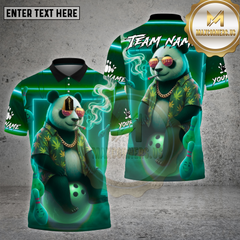 Maxcorners Bowling Panda 420 Retro Neon Glow Multicolor Options Personalized Name, Team Name Unisex 3D Shirt