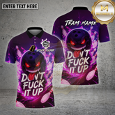 Maxcorners Bowling Shirt Evil Bowling Ball Multioptions Personalized Name, Team Name Unisex 3D Shirt (4 Colors)