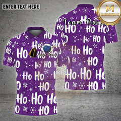 Maxcorners Bowling Shirt HO HO HO Snowflake Pattern Christmas Multi Options Personalized Name, Team Name 3D Shirt
