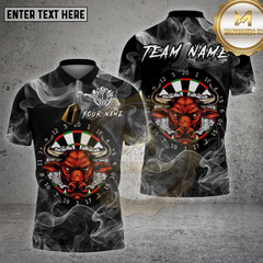 Maxcorners Darts Shirt Bull Smoke Dartboard Multioptions Personalized Name, Team Name Unisex 3D Shirt (4 Colors)