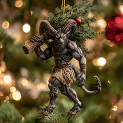 Maxcorners Krampus Christmas Ornament Set – Dark Holiday Mischief Collection 2D Flat