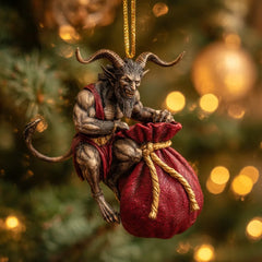 Maxcorners Krampus Christmas Ornament Set – Dark Holiday Mischief Collection 2D Flat