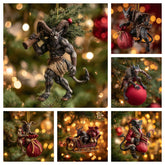 Maxcorners Krampus Christmas Ornament Set – Dark Holiday Mischief Collection 2D Flat