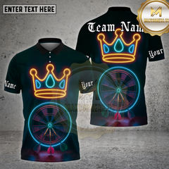 Maxcorners Darts Shirt Neon Dartboard Crown Glow Multioptions Personalized Name, Team Name Unisex 3D Shirt (4 Colors)
