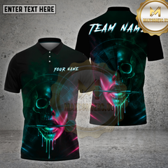 Maxcorners Darts Shirt Neon Skull Lips Glow Multioptions Personalized Name, Team Name Unisex 3D Shirt (4 Colors)