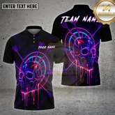 Maxcorners Darts Shirt Neon Skull Arrows Dartboard Multioptions Personalized Name, Team Name Unisex 3D Shirt (4 Colors)