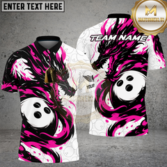 Maxcorners Bowling Shirt Legendary Dragon Strike Multioptions Personalized Name, Team Name Unisex 3D Shirt (4 Colors)