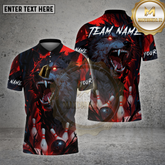 Maxcorners Bowling Shirt Werewolf Rage Bowling Pins Multioptions Personalized Name, Team Name Unisex 3D Shirt (4 Colors)