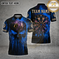Maxcorners Darts Shirt Punisher Skull Blood Dartboard Multioptions Personalized Name, Team Name Unisex 3D Shirt (4 Colors)