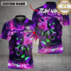 Maxcorners Billiard Shirt Grim Reaper Cosmic 8 Ball Multioptions Personalized Name, Team Name Unisex 3D Shirt (4 Colors)
