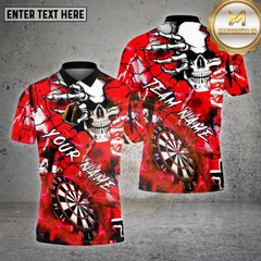 Maxcorners Darts Shirt Skull Hand Lightning Dartboard Multioptions Personalized Name, Team Name Unisex 3D Shirt (4 Colors)