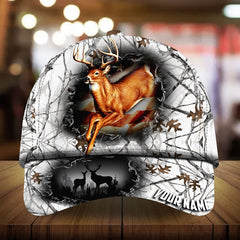 Maxcorners Epic Deer Hunting Art US Flag Camo Pattern 3D Multicolor Personalized Cap