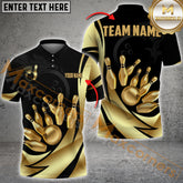 Maxcorners Bowling Royal Gold Strike Multicolor Options Personalized Name, Team Name 3D Shirt (4 Colors)