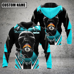 Maxcorners Billiards Lightning Into Skull Multicolor Option Customized Name 3D Hoodie
