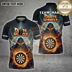 Maxcorners Darts Shirt Wizard Mỉracle Dartboard Lightning Personalized Name, Team Name 3D Shirts
