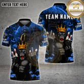 Maxcorners Bowling Shirt Gorilla King Rebel Attitude Multicolor Options Personalized Name, Team Name 3D Shirt (4 Colors)