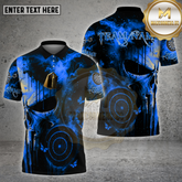 Maxcorners Darts Shirt Punisher Skull Fire Flames Multicolor Options Personalized Name, Team Name 3D Shirt (4 Colors)