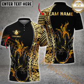 Maxcorners Bowling Tribal Shirt Fire Strike Design Multicolor Options Personalized Name, Team Name 3D Shirt (4 Colors)