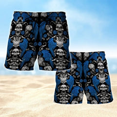 Maxcorners Blue Skull Lover Mens Board Shorts