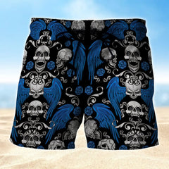 Maxcorners Blue Skull Lover Mens Board Shorts