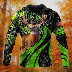 Maxcorners Personalized Name The Premium Deer Hunting 3D Hoodie & Zip Hoodie