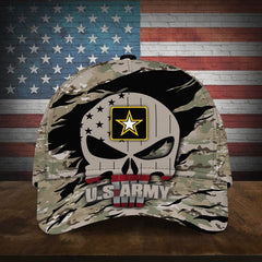 Maxcorners Colorful Puniskull Multiservice U.S Veteran Cap
