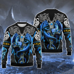 Maxcorners Blue Dragon Tattoo 3D Full Print Shirts SO2612