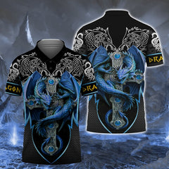 Maxcorners Blue Dragon Tattoo 3D Full Print Shirts SO2612