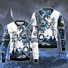 Maxcorners Blue Dragon Tattoo 3D Full Print Shirts SO2612