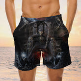Maxcorners Black Skull Mens Board Shorts
