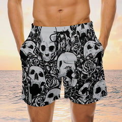 Maxcorners BlackSkull Lover Mens Board Shorts
