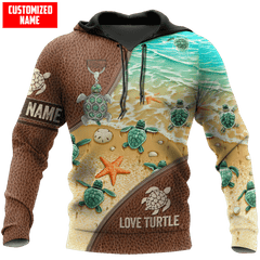 Maxcorners Customized Name Love Turtle Shirts