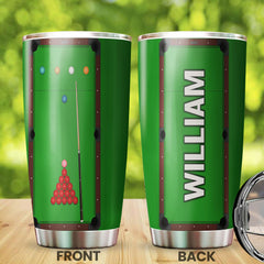 Maxcorners Billiards Balls Pool Personalized Name Tumbler