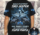 Maxcorners Buckle Up Skull Jeep Jersey Shirt