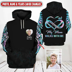 Maxcorners Custom Photo Never Walk Alone My Love Walks With Me Shirt
