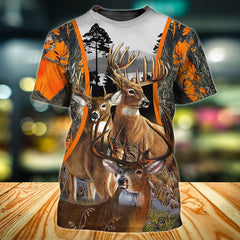 Maxcorners Three Deers Hunting All Over Printed 3D Shirts
