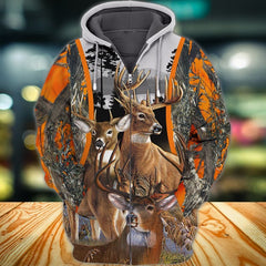 Maxcorners Three Deers Hunting All Over Printed 3D Shirts