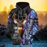 Maxcorners Personalized Best American Flag Deer Hunting Hoodie