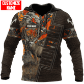 Maxcorners Deer Hunting Personalized Name 3D Over Printed Hoodie