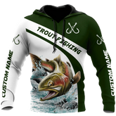 Maxcorners CustomName Trout Gone Fishing Shirts