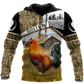 Maxcorners Brown Red Rooster Unisex Deluxe Hoodie